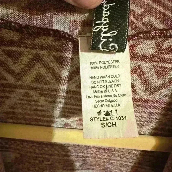 Lilypad Aztec Western Fringe Wrap Cardigan Size small - Picture 3 of 5